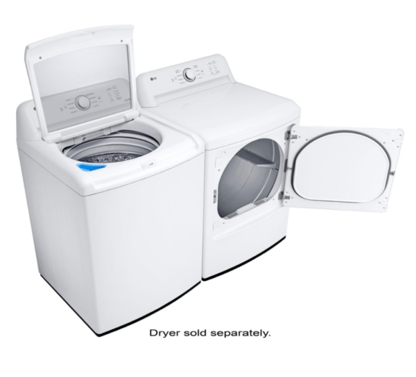 LG - 4.1 Cu. Ft. High-Efficiency Top Load Washer with TurboDrum Technology - White - Image 3