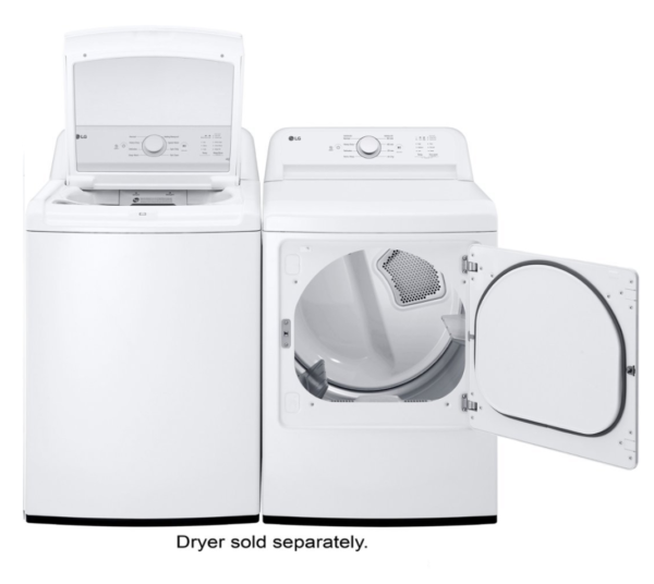 LG - 4.1 Cu. Ft. High-Efficiency Top Load Washer with TurboDrum Technology - White - Image 2