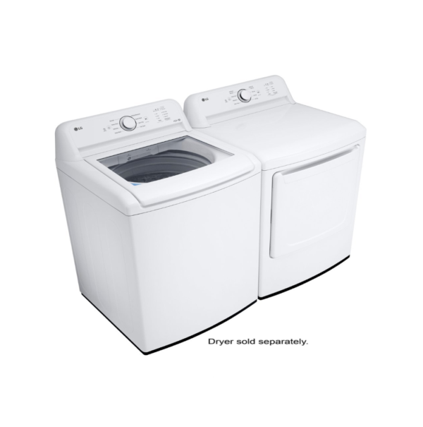 LG - 4.1 Cu. Ft. High-Efficiency Top Load Washer with TurboDrum Technology - White - Image 4