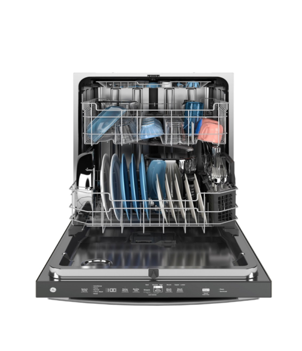 GE - 24"Top Control Fingerprint Resistant Dishwasher with Stainless Steel Interior Dishwasher with Sanitize Cycle - Image 4