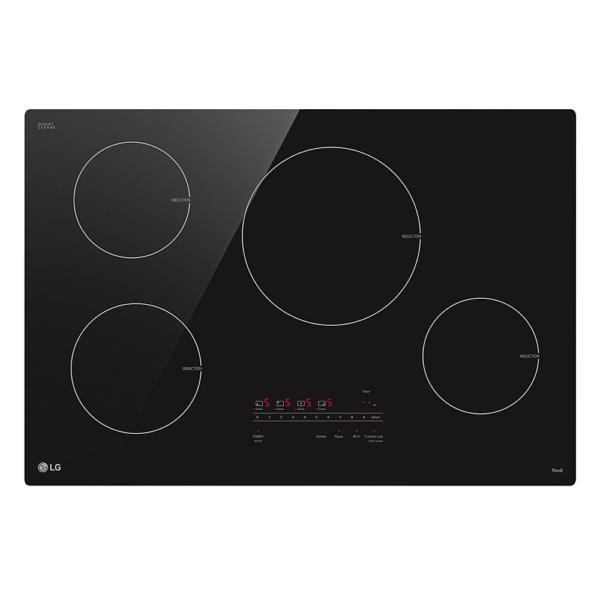 LG - 30" Built-in Electric Induction Smart Cooktop with 4 Elements and UltraHeat 4.3kW Power Element