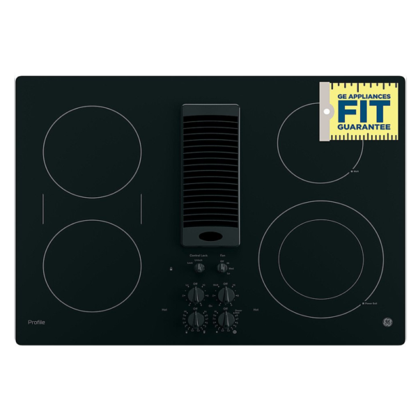 GE Profile - 30" Built-In Downdraft Electric Cooktop with 4 Burners - Image 2